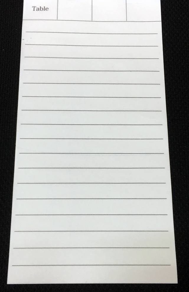 神奈川県　飲食店　オーダー票　(3枚複写)